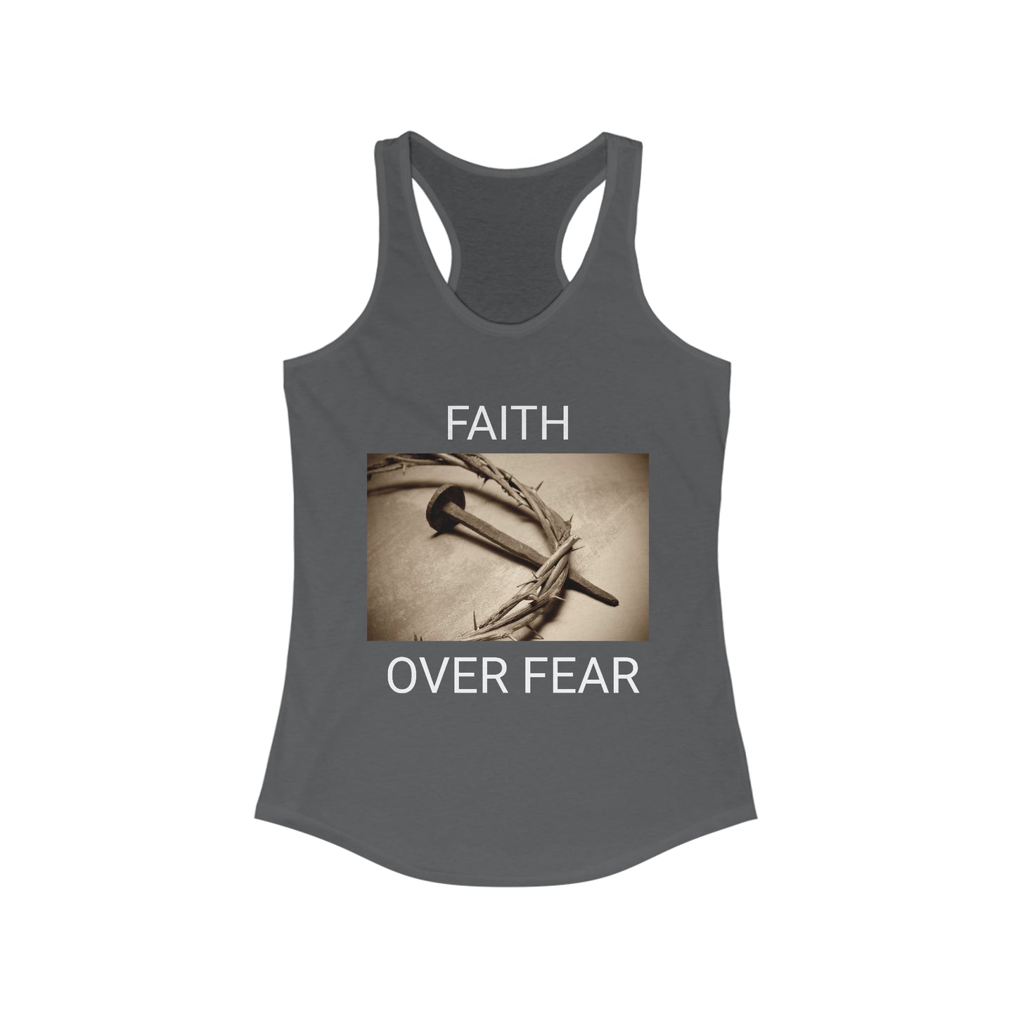 Faith Over Fear Women's Ideal Racerback Tank